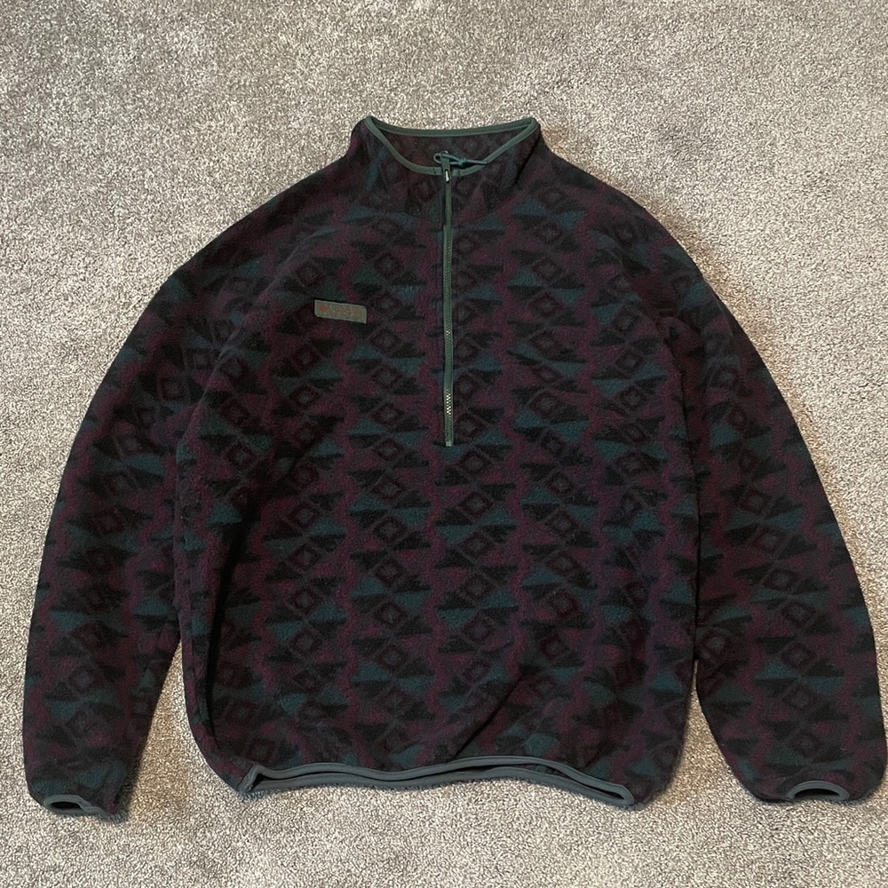 Vintage Columbia Men's Patterned Pullover Fleece